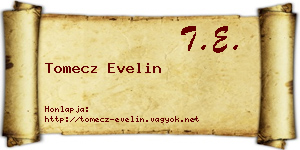 Tomecz Evelin névjegykártya